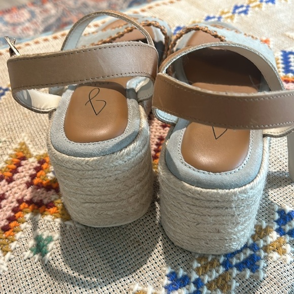 Joie Powder Blue Wedge Suede Sandals Espadrilles Size 8.5 - Picture 3 of 4